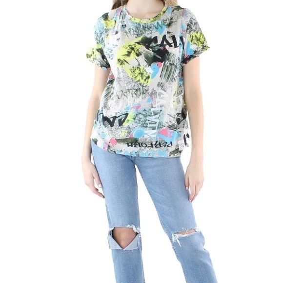 Woman’s Calvin Klein Performance Workout Crewneck‎ T-Shirt Multi - Picture 1 of 6